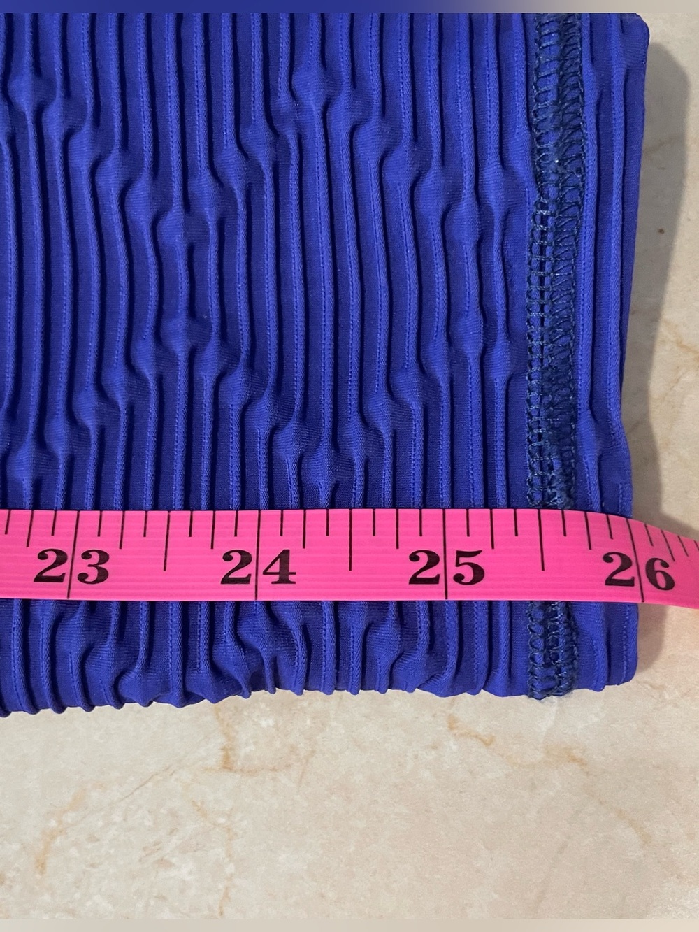 Abs2B Push Up Leggings w/ Diamond Shape Texture, Electric Blue with Scrunch Butt - Picture 11 of 12